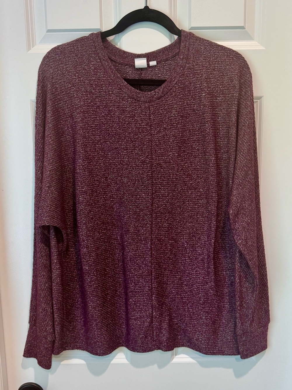 Gap Dolman Sleeve Ribbed Top - Heathered Maroon - Medium